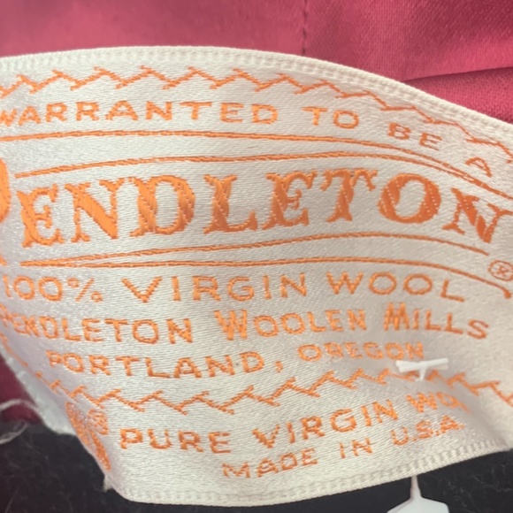 Vintage Cranberry Wool Long Pendleton Coat - Picture 3 of 4